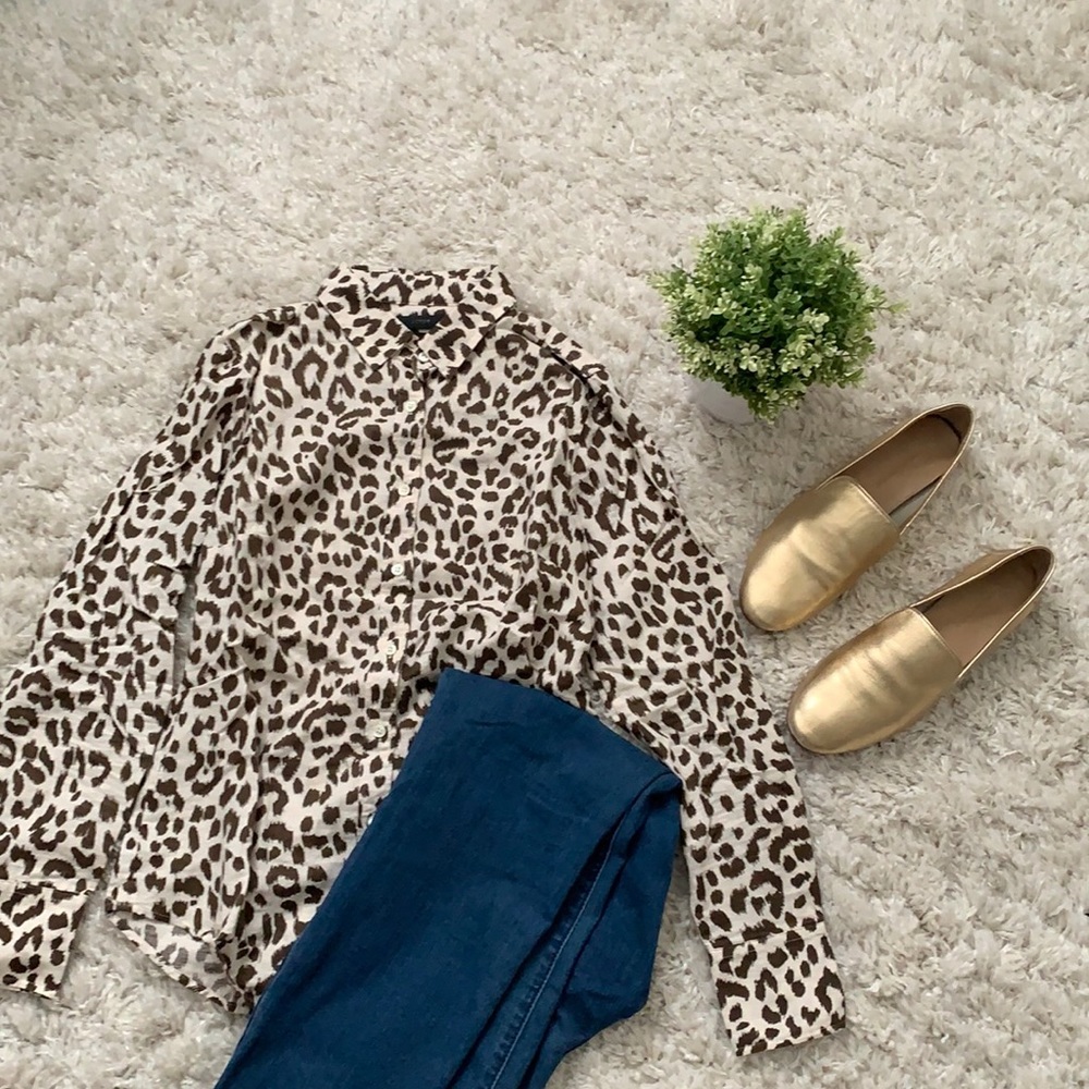 J.Crew Perfect Fit Button Up In Leopard Print - image 3